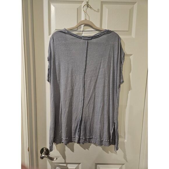 Free People‎ We the Free Under The Sun Tee in Denim Gray Womens Small Oversized - Picture 7 of 7